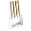 DesignPlex Portaconi Gelato da banco a 4 colonne in plexiglass Bianco con Porta cucchiaini - Misure totali: 45 x 26 x H81