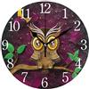 Mnsruu Orologio da Parete Appeso al Gufo con Luna Rotonda, Pittura ad Olio silenziosa AntiGraffio per Arredamento Camera da Letto Soggiorno Ufficio Scuola casa