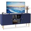 MROJISC Mobile TV Soggiorno con 2 Ante, Mobile Porta TV Moderno in Legno per TV 55 Pollici fino a 65, Mobile TV Basso per Soggiorno, Camera da Letto