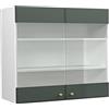 Vicco Mobile da cucina in vetro Fame-Line, Verde-oro rustico, 80 cm, per la combinazione con altri moduli della serie Fame-Line