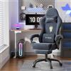 WoRaum Sedia da Gaming, Sedia da Ufficio Girevole con Supporto Lombare e Testa Regolabile, Braccioli e Poggiapiedi, Rivestimento in Tessuto Traspirante per PC Racing (Grigio)