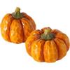 RiloStore 2 pezzi zucca menta, grigio bianco, terracotta, altezza 14 cm, decorazione zucca nr215, decorazione per Halloween, autunno, decorazione per la decorazione da tavolo, frutta decorativa