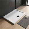 Kiamami Valentina - Piatto Doccia 100x80 cm Rettangolare Salvaspazio in Ceramica Antiscivolo con Bordo Rialzato Collezione Malta H6 Installazione Rialzata