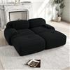 Muskel Divano Cord Moderno Divano Letto Modulare con Pouf Mobile, Senza Montaggio Comfort Seduta Profonda Divano Boneless Cloud Divani con Funzione Letto, per Soggiorno (Nero, 2 Posti+2)
