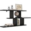 KUBUTKU Scaffale decorativo da parete con 2 ripiani, 100 x 45 x 18 cm, design scandinavo, moderno, per soggiorno, cucina, ufficio, camera da letto, bagno, libreria (nero)