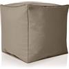 Green Bean© Sgabello a sacco 40x40x40cm con imbottitura in perle EPS Pouf Cuscino Poggiapiedi per poltrona a sacco Cuscino per pavimento bambini e adulti solleva le gambe siediti Khaki