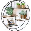INTIMO COLLECTION Intimo Living Mensola da Muro Rotonda con 4 Ripiani - Legno e Metallo