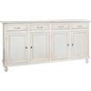 Vicentini arreda CREDENZA BASE NAPOLETANA SHABBY CHIC 4 ANTE BIANCO ANTICATO CON MANIGLIE IN CERAMICA