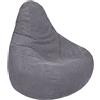 Loft 25 Sedia a Sacco per Adulti in Velluto a Coste, Ideale per Soggiorni e Sale Giochi, Poltrona a Sacco Con Riempimento, Comodo Pouf a Sacco (Bean Bag, Carbone)