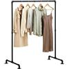 CLP Stand Appendiabiti Jersey in Metallo Stabile, Autoportante, Regolabile in Larghezza, Design Industriale, Colore:Nero, Dimensione:120 cm