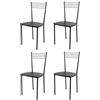 t m c s Tommychairs - Set 4 sedie Elena, struttura in acciaio nero opaco e seduta in legno massello anilina nera