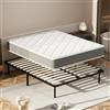 DEWINNER Letto Completo con Materasso in Schiuma 160x190 cm(22 cm di Spessore)- Struttura 35 cm di Altezza (Gambe 32 cm) - Doghe con 7 Gambe e 13 Doghe in Pioppo - Struttura Stabile e Facile da Mont