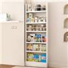 JFOZDM 3/4/5/6 Livelli Libreria, Libreria da Parete, libreria verticale, libreria bambini, libreria salvaspazio/Anti-dumping, per Camera dei bambini, Soggiorno, Ufficio, Camera da Letto, Bianco