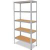 AERREGI SCAFFALE SCAFFLATURA in Metallo per Officina E Garage 180x60x30 cm | SCAFFALE 5 ripiani con pannelli MDF montaggio a scatto semplice | Portata Massima 500 kg