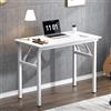 SogesHome AC5DW-8040-SH - Piccolo tavolo pieghevole, 80 x 40 cm, tavolo compatto, scrivania da ufficio, scrivania ad angolo, adatto per casa e ufficio, colore bianco