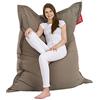 QSack - Pouf Indy con microperle, imbottitura di qualità tedesca, EPS HBCD libero, per interni, con fodera interna, 140 x 180 cm, Dunkelsand