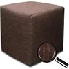 Best For Home, pouf a cubo, poggiapiedi, 40 x 40 x 40 cm, diversi colori (marrone scuro)