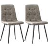 ANVOFONG Sedie Sala da Pranzo set da 2,Panno Tecnico Sedie Cucina,Salotto Con base in Metallo,Adatto a Sale da Pranzo, Soggiorni,Cucine,Camere da Letto e Sale di Ricevimento-Khaki
