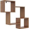 KUBUTKU Scaffale decorativo da parete con 3 ripiani 78 x 71 x 18 cm design scandinavo moderno per soggiorno cucina ufficio camera da letto bagno mensola da appendere per presentazione libreria (noce)