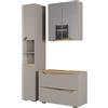Vicco Set di mobili da bagno Marelle, Grigio, 80 cm, composto da mobile sottolavabo, specchiera e colonna alta