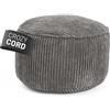 Lumaland Pouf in Velluto | Sgabello Compatto 50 L con Funzione 3 in 1: Comodo Sgabello, Pratico Tavolino e Elegante Poggiapiedi per Interni | Ø 25 x 45 cm [Grigio]