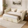 KEFSR Letto imbottito, letto estensibile, divano letto 90/180 x 200 cm, tessuto in velluto, design salvaspazio, perfetto per risparmiare spazio (beige)