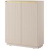 3E 3xE living.com Cassettiera: 2 ante, 6 ripiani, Beige sabbia, 103,5 x 127 x 39 cm