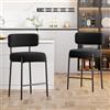 Ckaff Set di 2 Sgabelli da Bar, Sgabelli da Bar Alti con Schienale, Sedie da Cucina con Poggiapiedi, Seduta alta 63,5cm per Bar, Caffè, Isola della Cucina, Nero