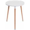 CLP Tavolino Da Cucina Scandinavo Amalie In Legno I Tavolino Tondo Cucina Sala Da Pranzo Ø 60 CM | Colore bianco Colore del telaio natura