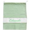 La Chiocciolina Sacchetto Porta Corredino Personalizzato con Nome Ricamato, Porta Corredino in Cotone con Personalizzazione, Sacca Porta corredino Neonato con Nome Ricamato (48 Verde Pois Bianco)
