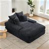 Kelodan Divano a coste di lusso, 027, design moderno, 4 cuscini, divano letto ultra morbido e multifunzionale, utilizzabile come divano o letto, salvaspazio per soggiorno, appartamento, grigio.