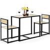 HOMASIS Set da pranzo da 3 pezzi, tavolo da bar con 2 sgabelli da bar, piccolo tavolo da bistrot con 2 sedie, set in legno e struttura in metallo, tavolo da cucina in design industriale per cucina e