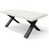 Mar.c.a. Design - Tavolo Allungabile 160/240x90x76 cm - Piano in Nobilitato Bianco Frassinato e Gambe Nere - Made in Italy