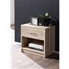 AVANTI TRENDSTORE - Pepe - Comodino con cassetto e scompartimento aperto, disponibile in diversi colori, dimensioni LAP: 39x41x28 cm (Marrone)