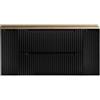 [en.casa] Mobile Sottolavabo NEWPORT da Parete con 2 Cassetti e 2 Armadietti con Ripiano Sottolavandino per Bagno con Frontali Decorativi 120 x 60 x 40 cm - Nero/Effetto Rovere