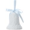 Hervit Campana con Fiocco in Porcellana Bianca Biscuit Baby Idea bomboniera 10cm
