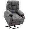 MCombo 7286DE - Poltrona relax elettrica con ingressi 2 USB, tessuto grigio scuro