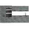 B BELINI GROUP Belini Grace - Blocco cucina componibile da 300 cm, cucina completa da incasso senza elettrodomestici con armadi a muro e pensili, con piani di lavoro, Glamour Wood