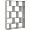 KUBUTKU Libreria grande da parete con 15 scomparti, 141 x 105 x 18 cm, decorazione per soggiorno, camera da letto, ufficio (grigio), REGAL-50