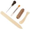 WEKAMOS 10pezzi Strumenti per Rilegatura Libri Fatti Mano con Pieghetta in Plastica Resistente Ago Grande Punteruolo con Manico in Legno e Filo Cerato Forniture Cucito Artigianale