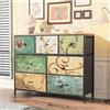 TIMORWTF Cassettiera a 7 cassetti in tessuto, cassettiera per camera da letto, per adulti, con ripiano in legno e struttura in metallo, mobile di stoccaggio per camera dei bambini, soggiorno e corridoio