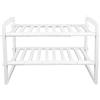 LANTUS Mensola sotto lavello, portaoggetti da cucina allungabile per lavello, supporto fino a 20 kg, plastica, 38-70 x 26 x 38 cm (bianco)