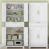 Hzuaneri Credenza Cucina Alta, con 4 Ante, Mobile Dispensa Cucina con Cassetto, Ripiano Regolabile, per Soggiorno, Cucina, Sala da Pranzo, 40 x 75 x 181 cm, Bianco PT18103XEU