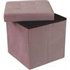 GX GARGIX Puff Pouf Contenitore Quadrato velluto Baule 38X38cm Trapuntato (dRAS-8)