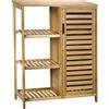AD.CON Armadietto da bagno in bambù con 3 ripiani e 1 anta dell'armadio, 87 x 66 x 33 cm, colore naturale