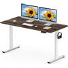 FLEXISPOT Scrivania Regolabile in Altezza 140x80 cm, Standing Desk Elettrica con Pannello Intero, Spessore 25mm, Telaio in Acciaio Massiccio a 2 Stadi, Motore Potente, Gancio Laterale
