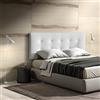 MOMMA HOME - Testiera da Letto - Modello Resqua - Bianco - 160 x 60 cm - Rivestito in Similpelle Imbottita - Accessori per Appendere - Testiera per Letto Camera da Letto