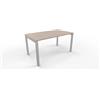 FBasic Scrivania Operativa Ufficio - Struttura metallo ARGENTO e Piano legno ROVERE - 140x80x74