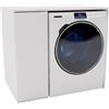 MRBLS_HOME Armadio coprilavatrice e asciugatrice 96 x 88.5 x 62 cm (L x A x P) mobile bagno lavanderia moderno minimalista armadio salvaspazio con scomparto laterale portaoggetti (Bianco)