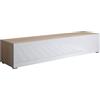 MB Muebles Bonitos, Mobile TV con Piedini 2cm Luke H2, Melamina, Finitura Opaca e Lucida, Sonoma e Bianco, 160x32x40cm